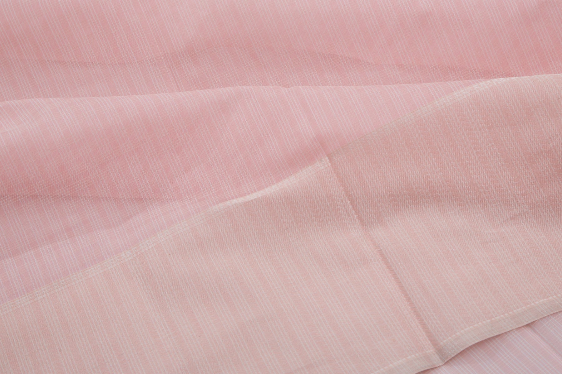 Maheshwari Cotton Checks Pastel Pink Saree