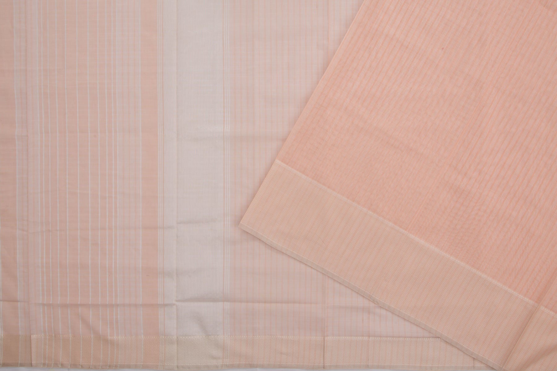 Maheshwari Cotton Checks Pastel Orange Saree