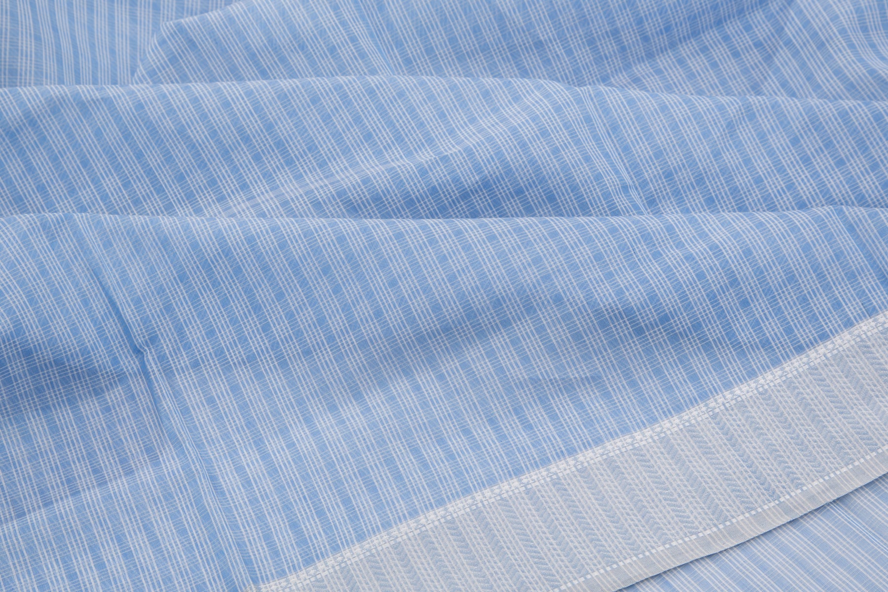 Maheshwari Cotton Checks Blue Saree