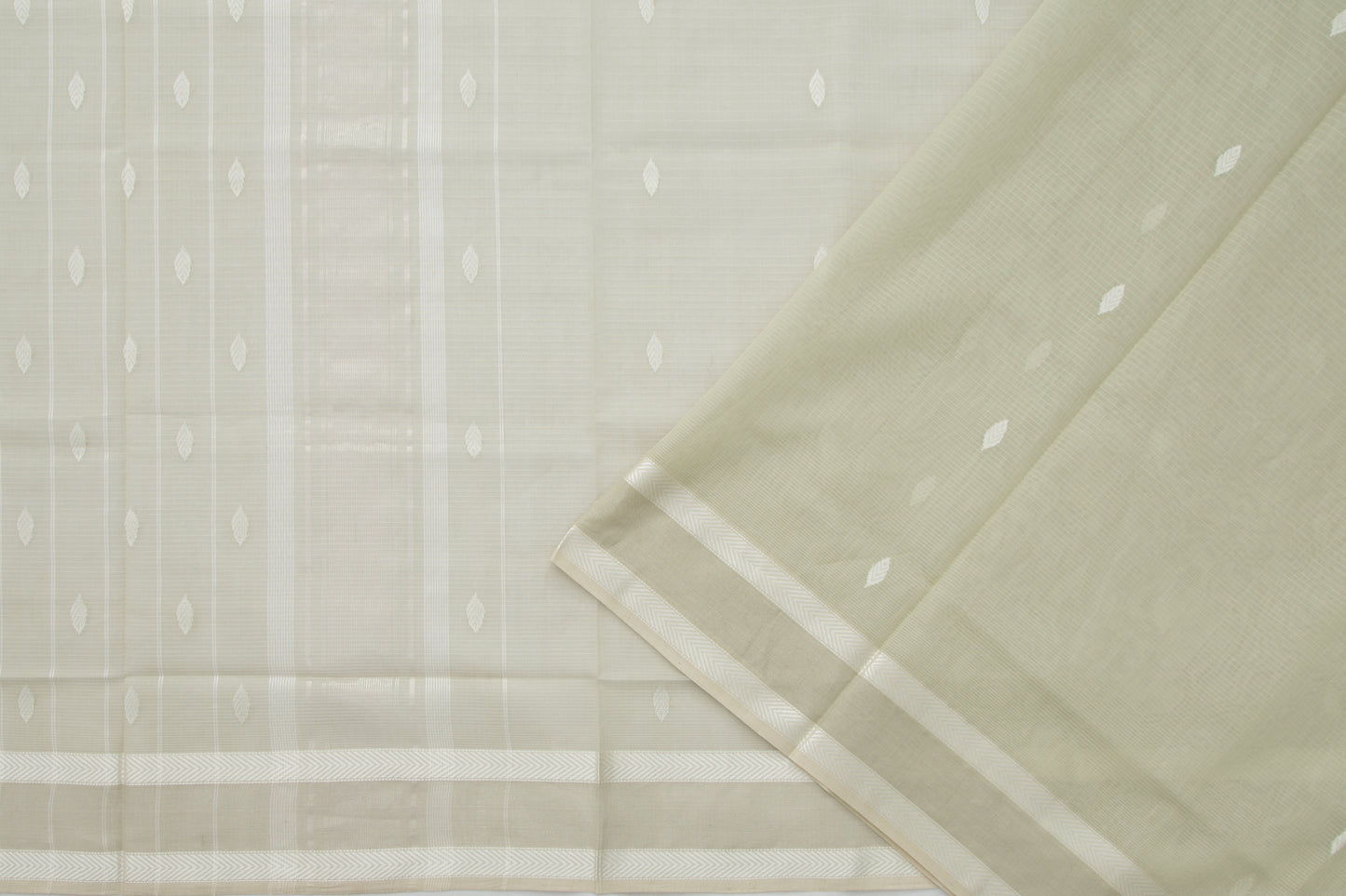 Maheshwari Cotton Horizontal Lines And Butta Sage Green Saree/5189600_2.jpg