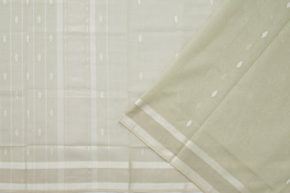 Maheshwari Cotton Horizontal Lines And Butta Sage Green Saree/5189600_2.jpg