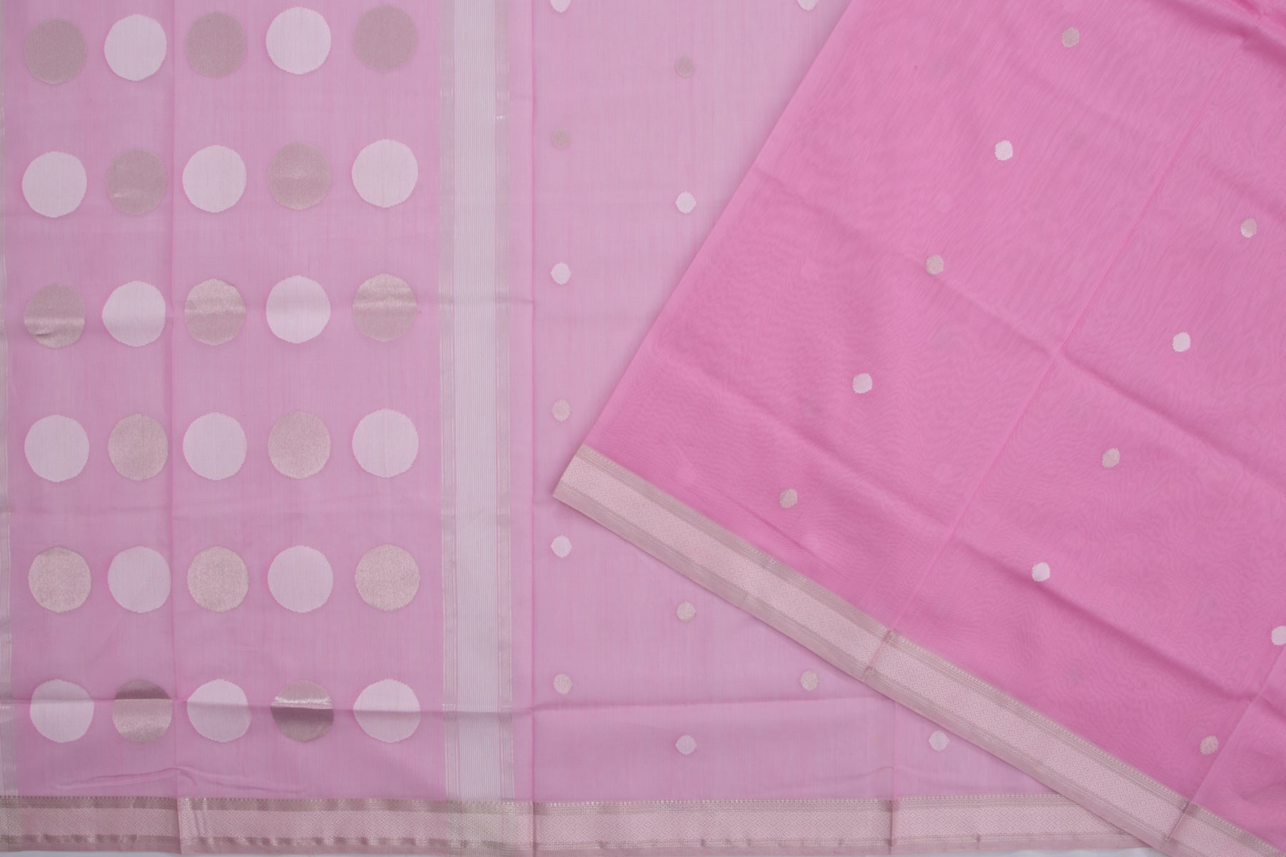 Maheshwari Cotton Butta Pink Saree