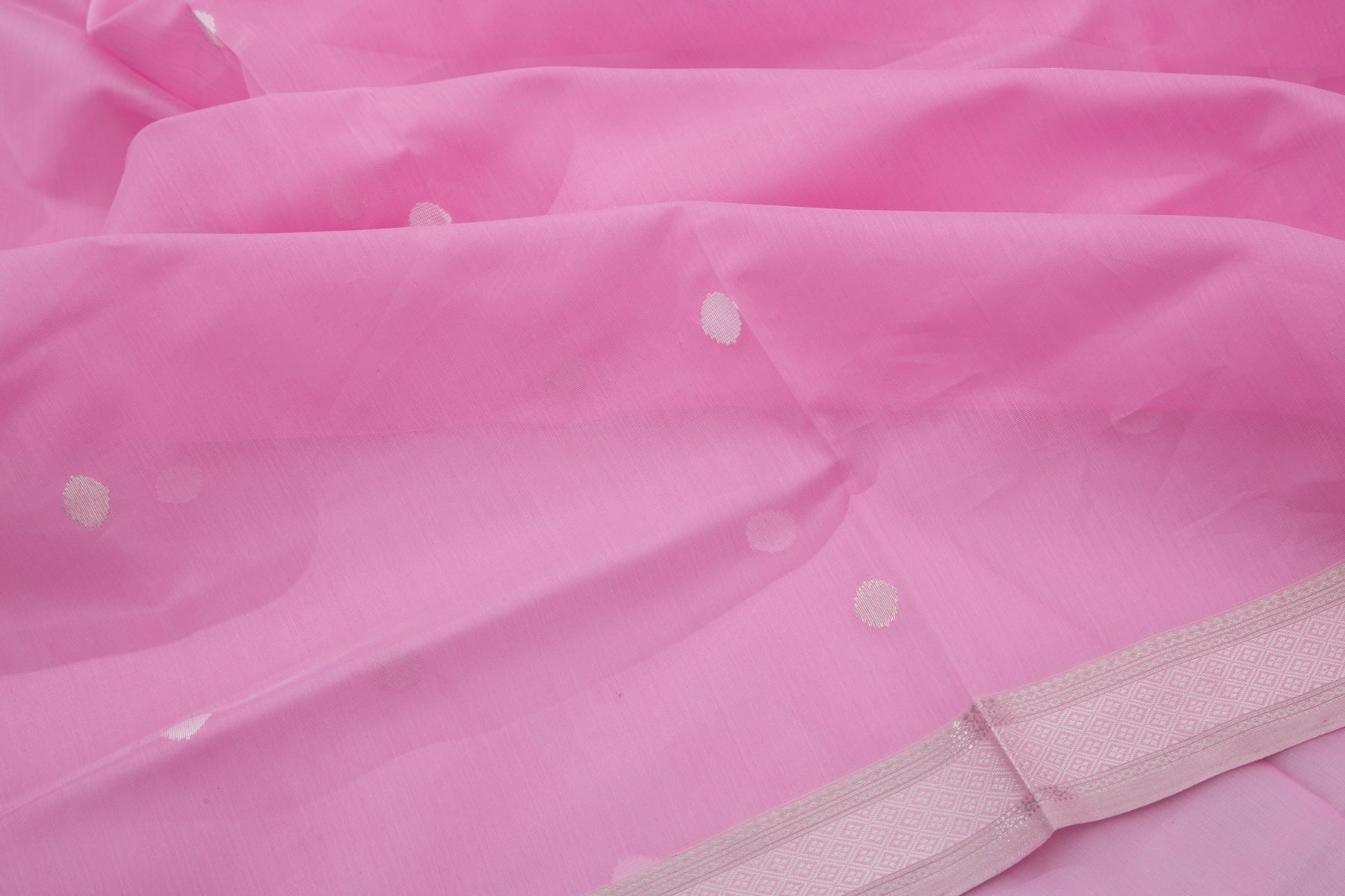 Maheshwari Cotton Butta Pink Saree
