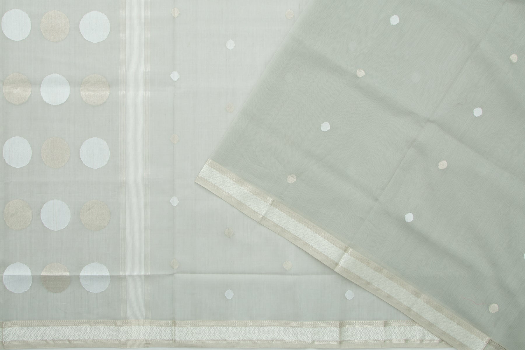 Maheshwari Cotton Butta Grey Saree