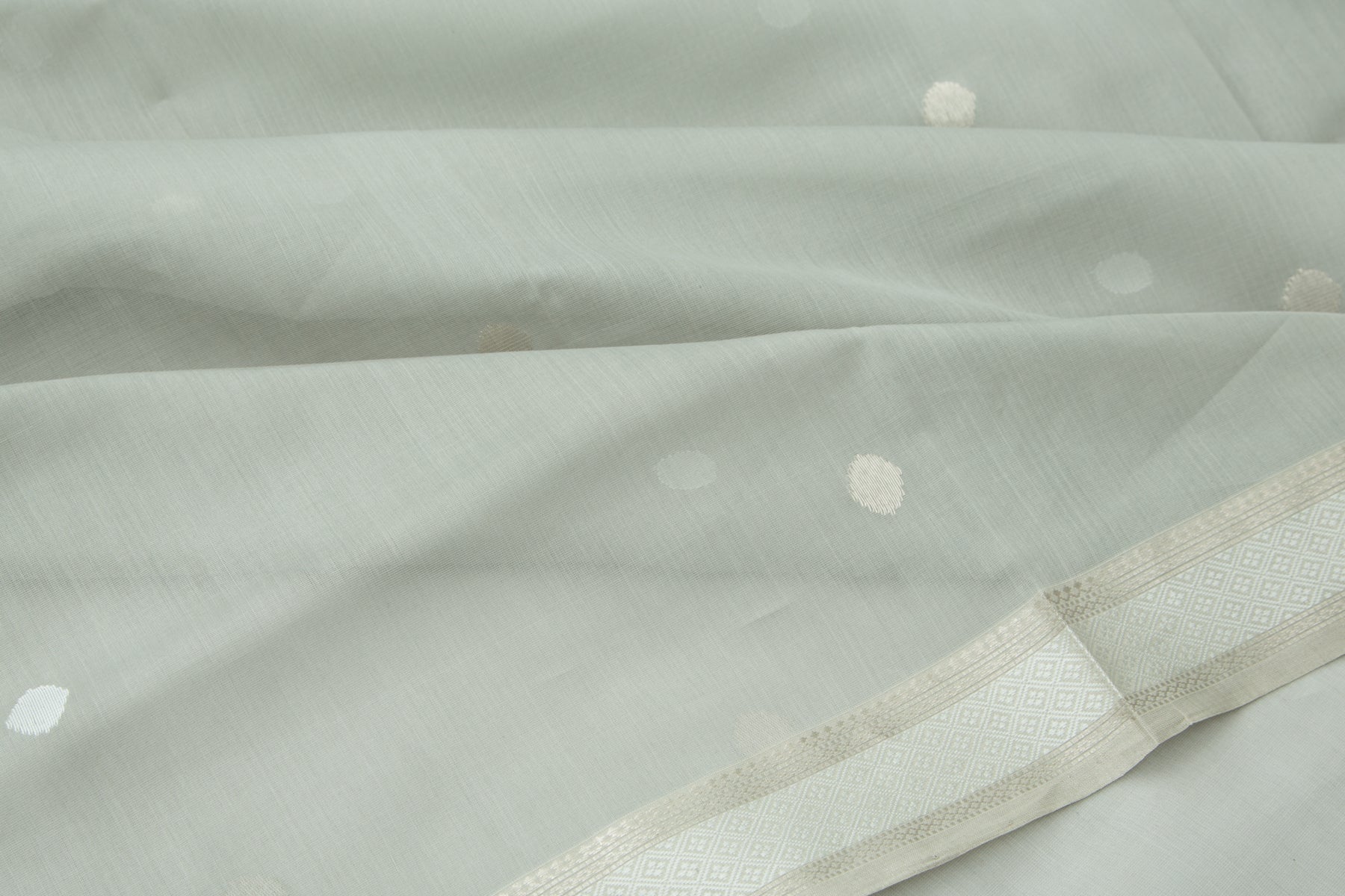 Maheshwari Cotton Butta Grey Saree