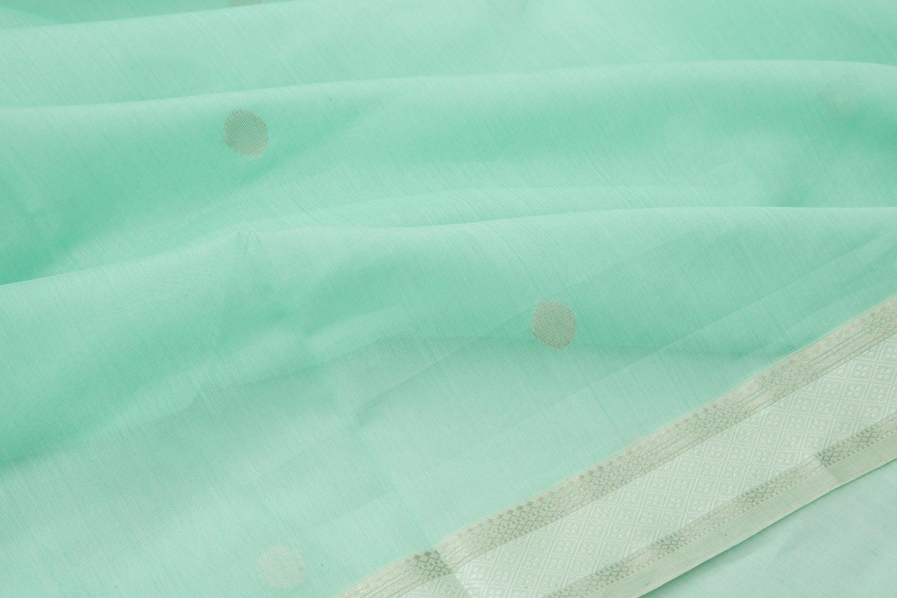 Maheshwari Cotton Butta Sea Green Saree