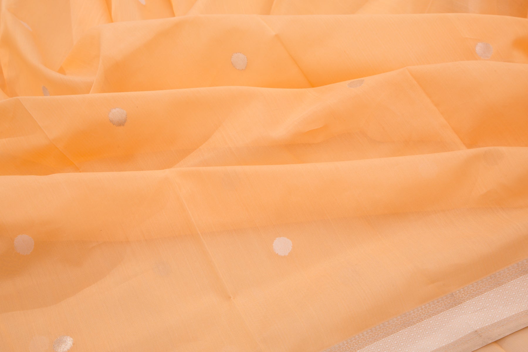 Maheshwari Cotton Butta Orange Saree