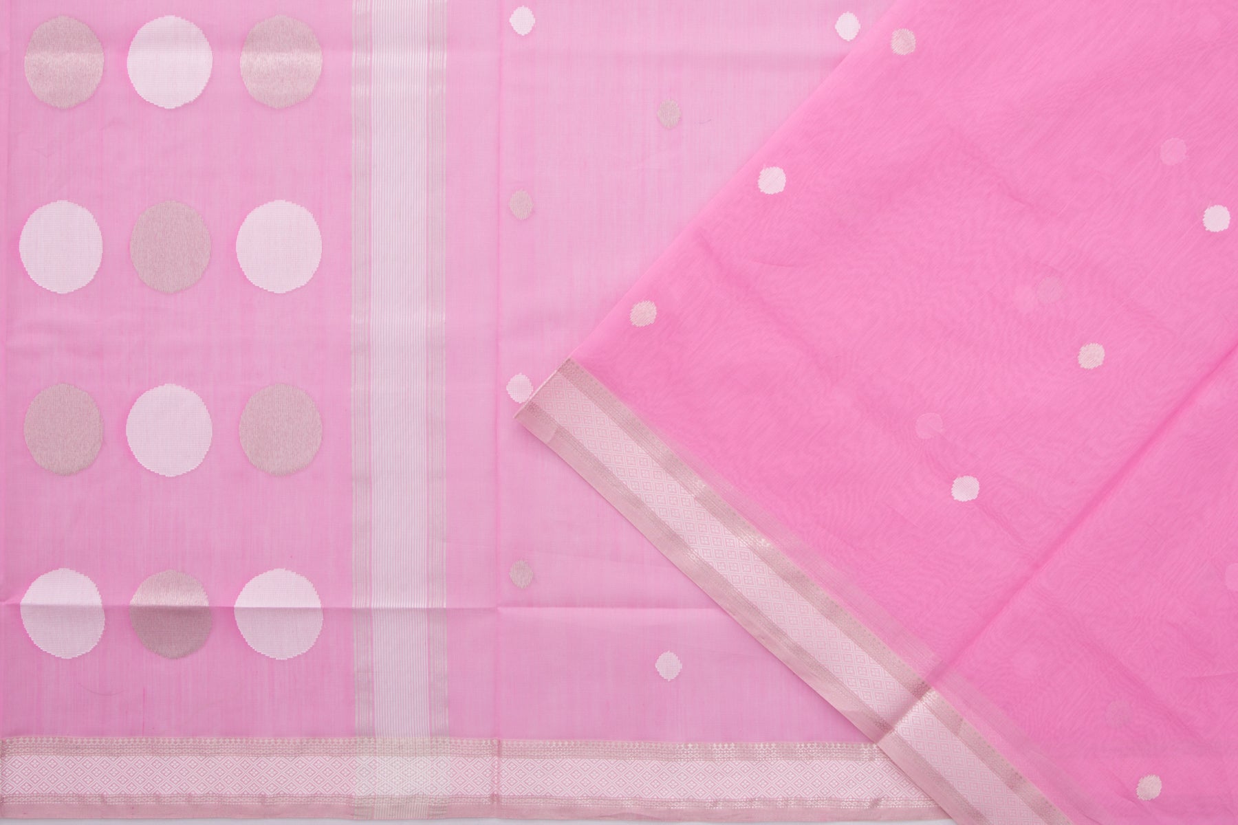 Maheshwari Cotton Butta Pink Saree