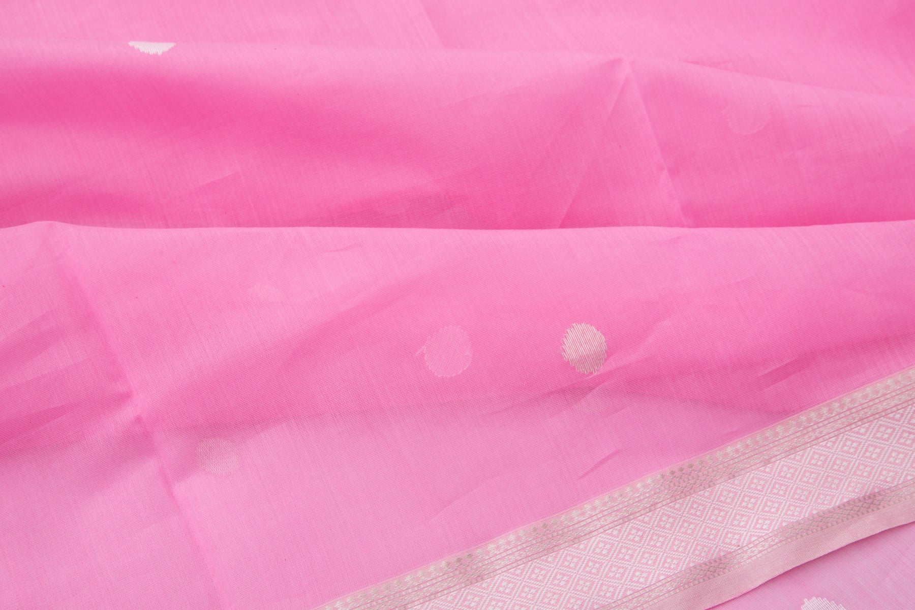 Maheshwari Cotton Butta Pink Saree