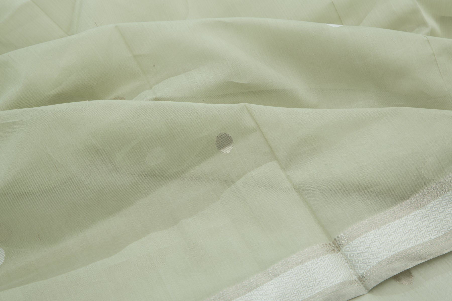 Maheshwari Cotton Butta Green Saree