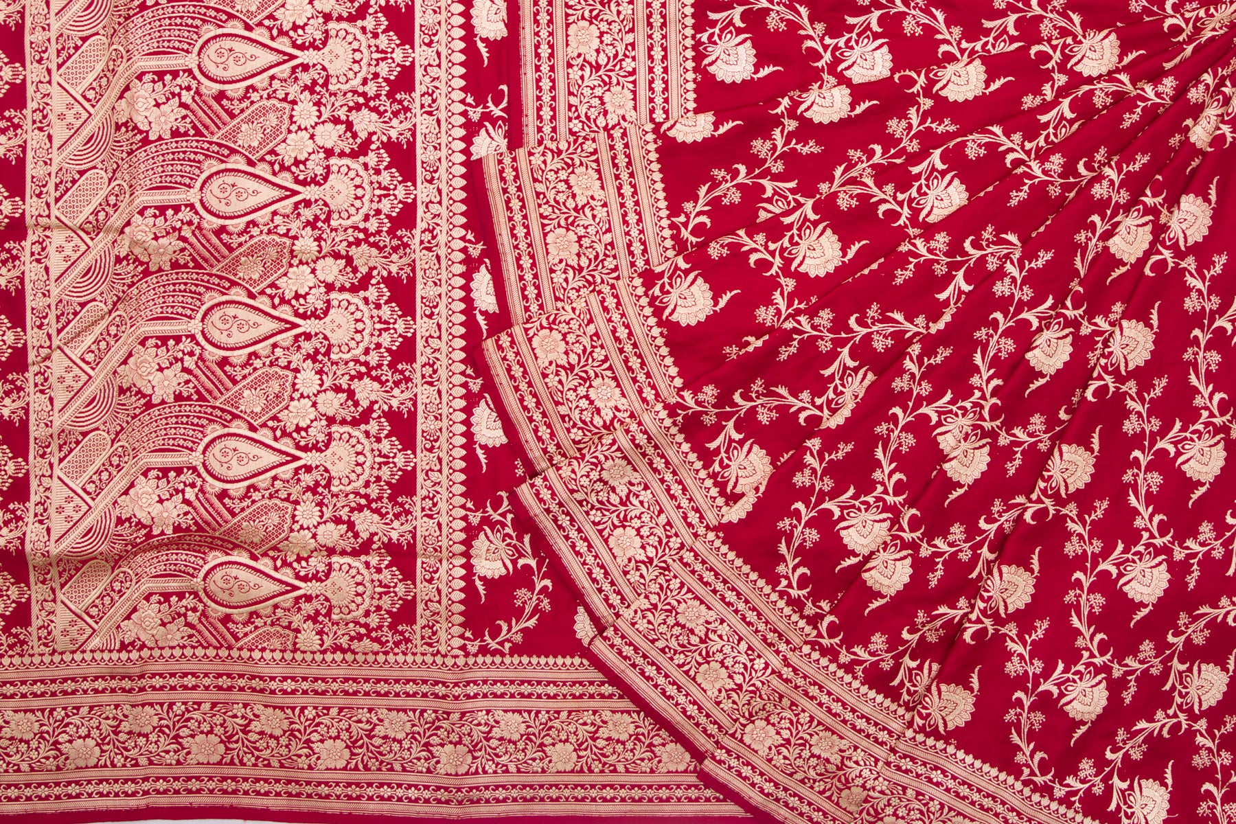 Banarasi Silk Kadwa Jaal Red Saree