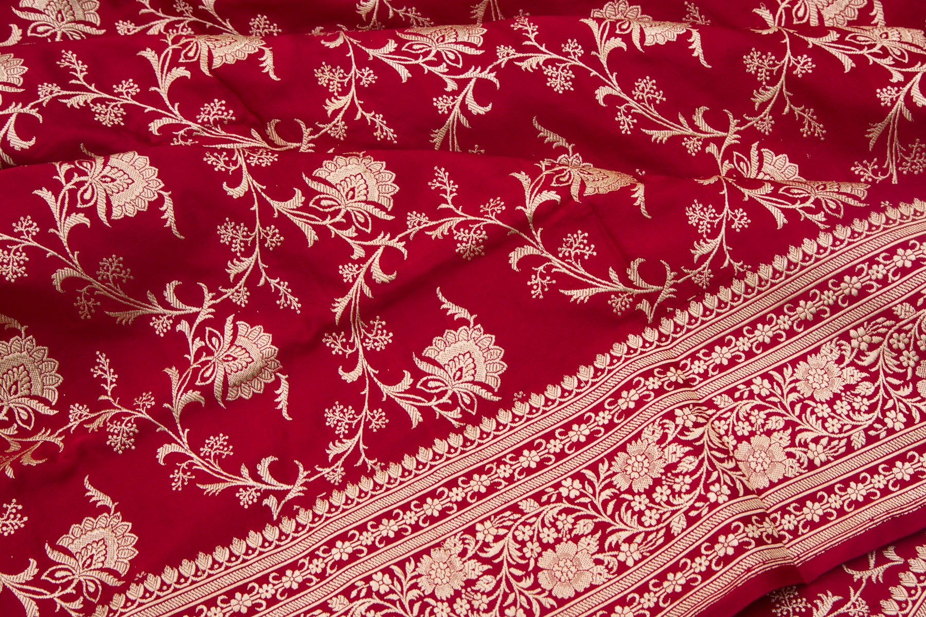 Banarasi Silk Kadwa Jaal Red Saree