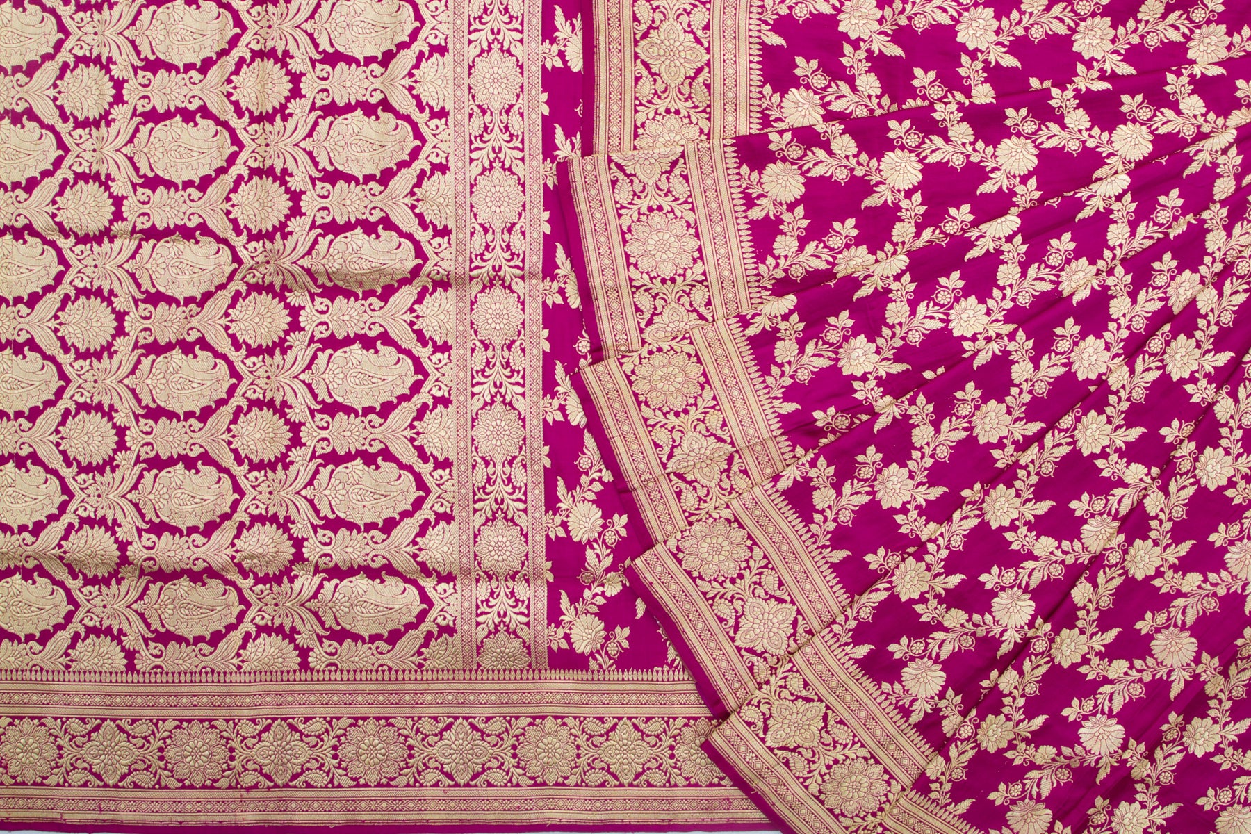 Banarasi Silk Pekhwa Jaal Pink Saree