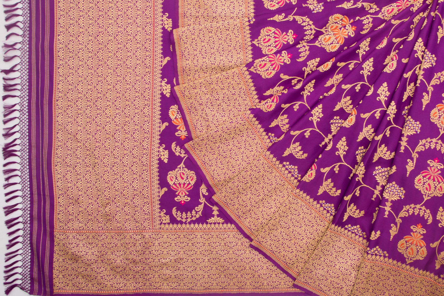 Banarasi Silk Jaal Purple Saree