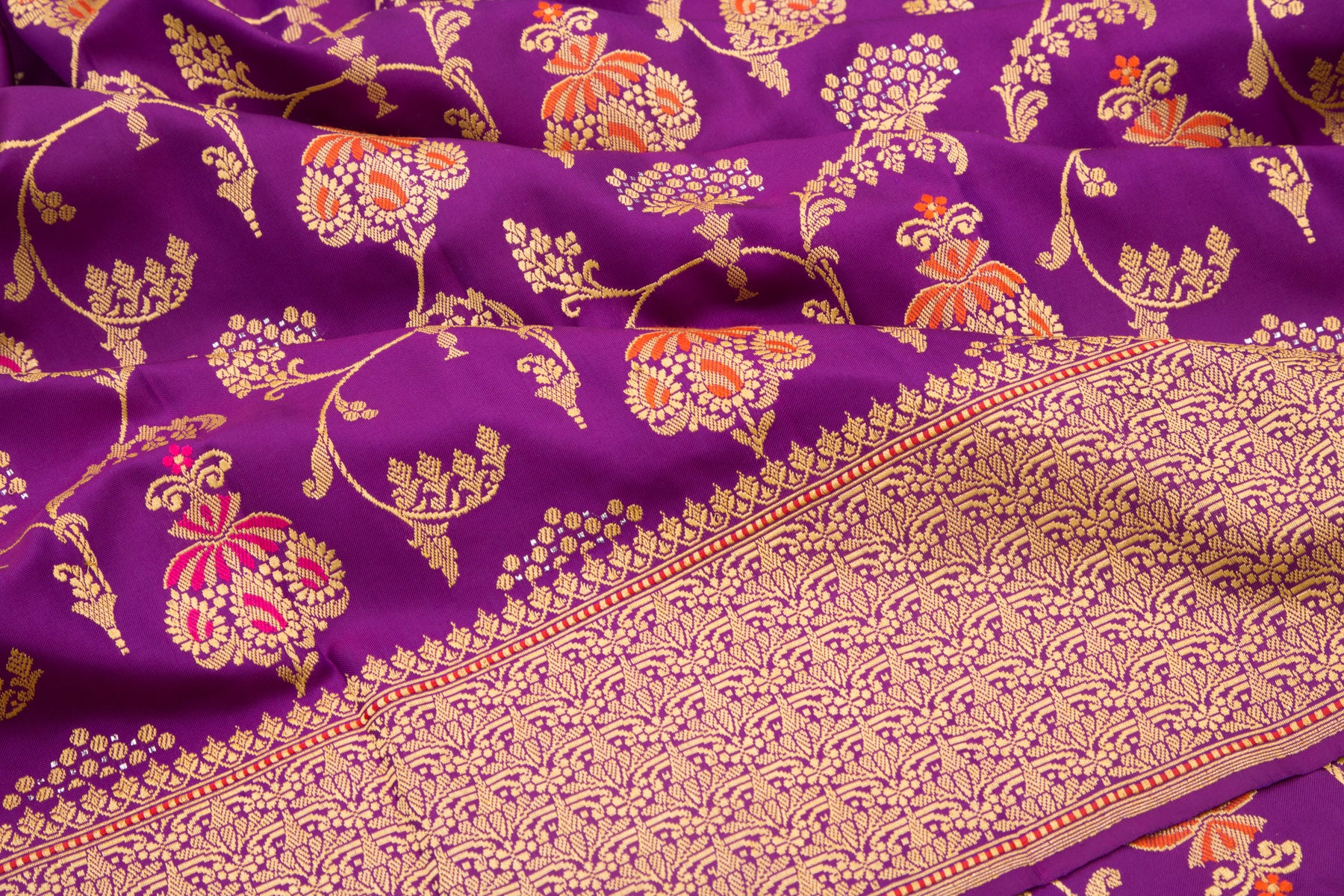 Banarasi Silk Jaal Purple Saree