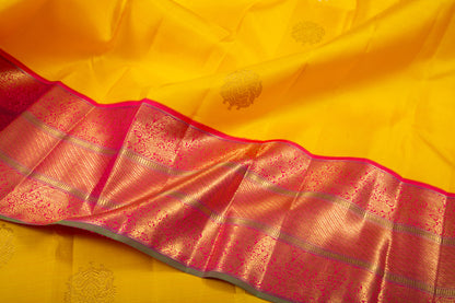 Kanchipuram Silk Butta Yellow Saree