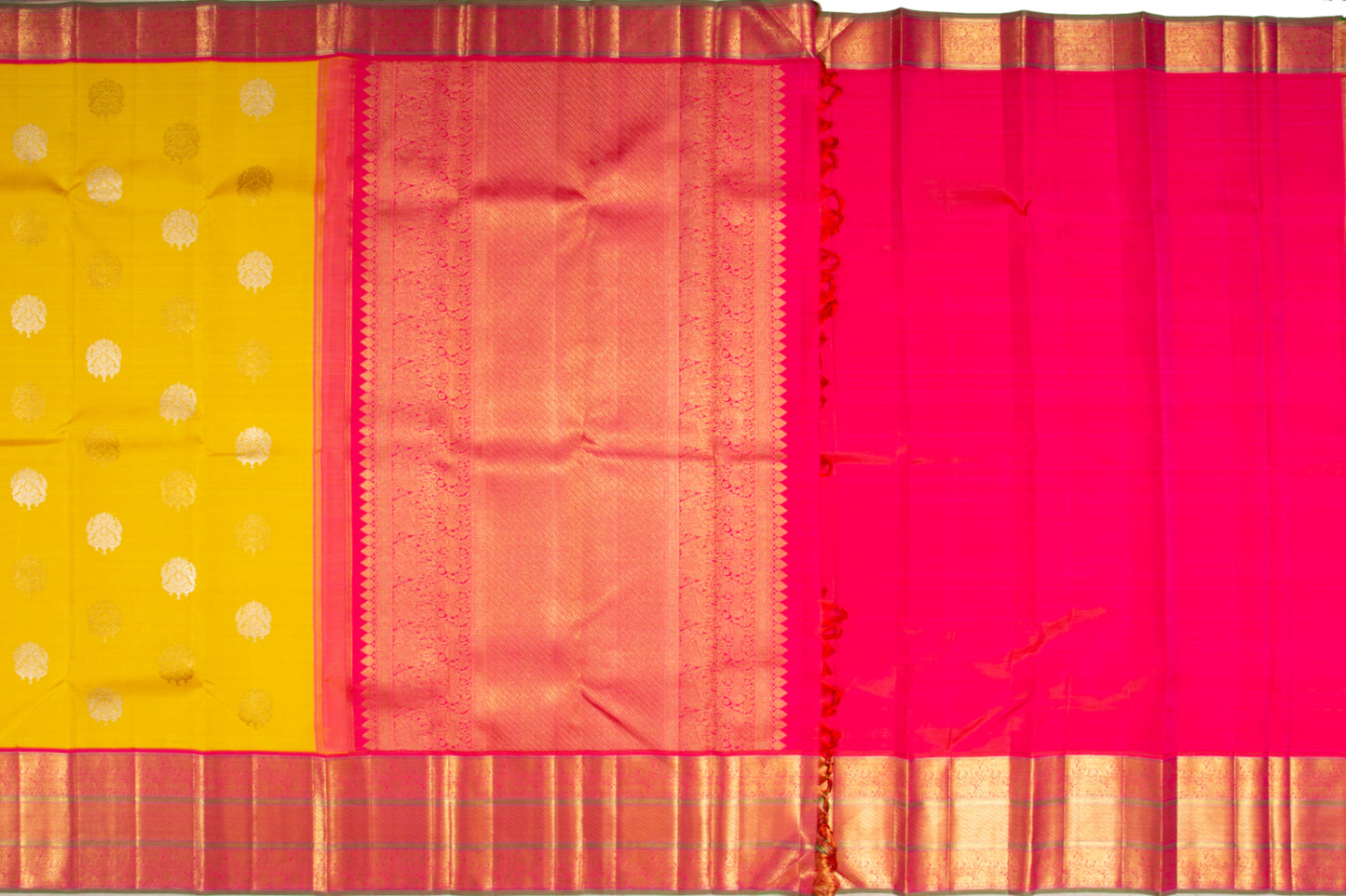 Kanchipuram Silk Butta Yellow Saree