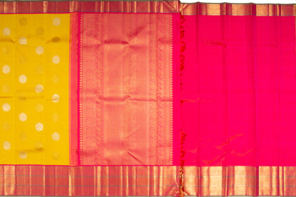 Kanchipuram Silk Butta Yellow Saree