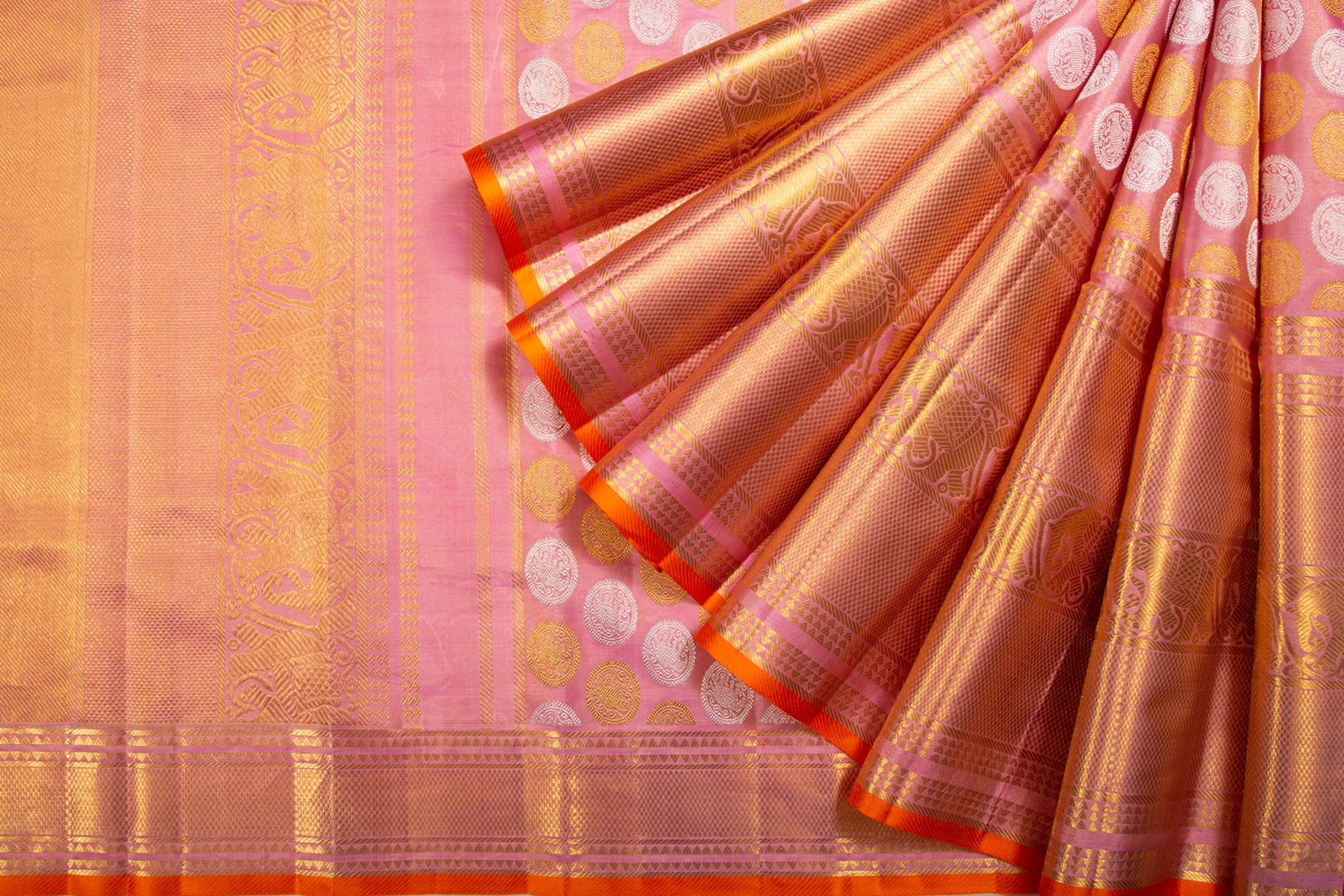 Kanchipuram Silk Butta Pastel Pink Saree