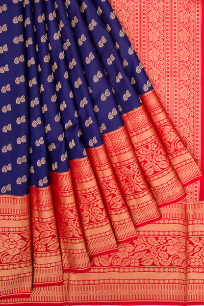 Coimbatore Soft Silk Butta Dark Blue Saree