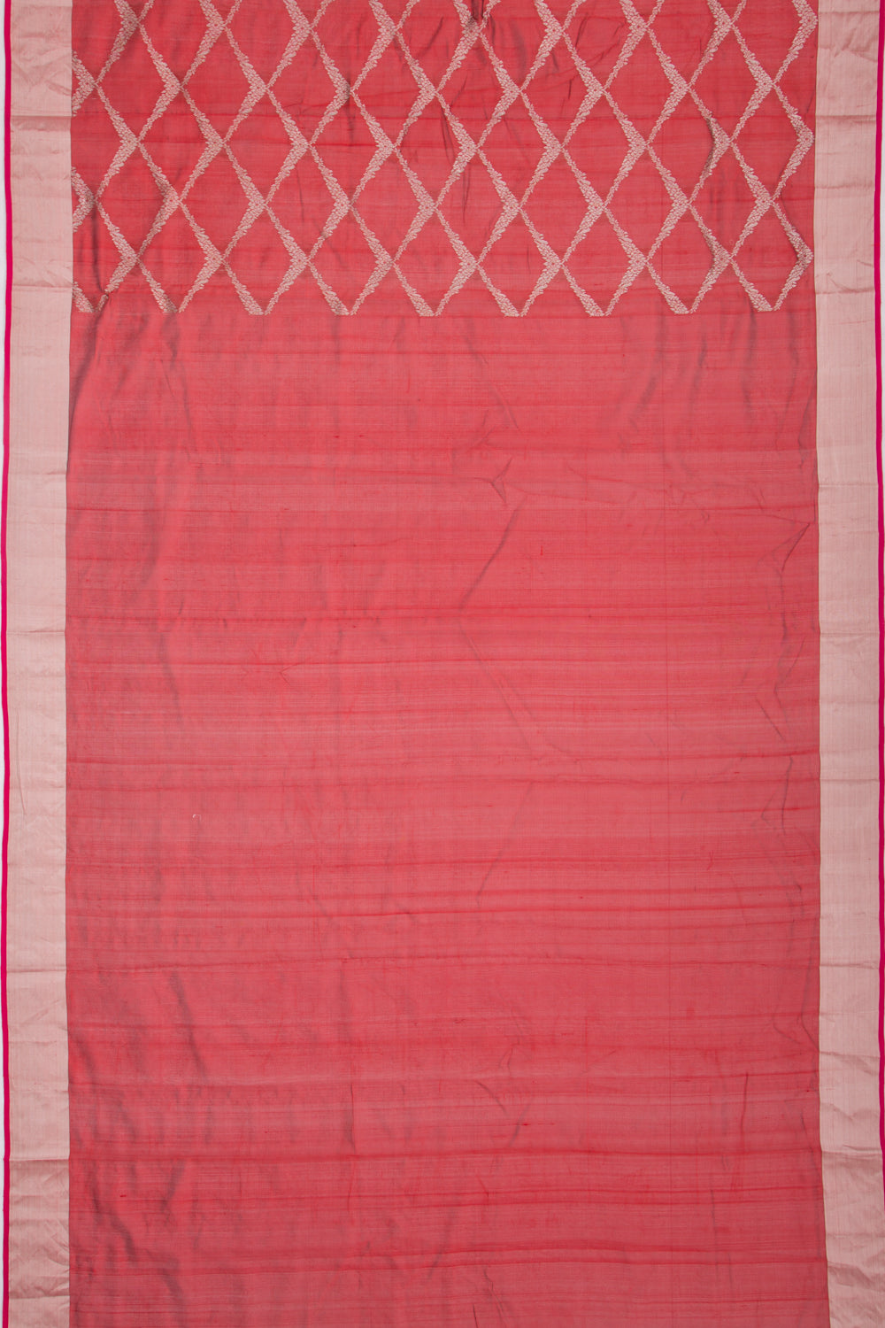 Chanderi Silk Jaal Red Saree