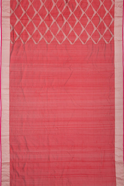 Chanderi Silk Jaal Red Saree
