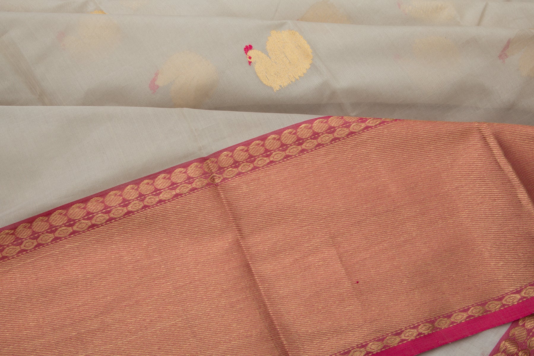 Chanderi Silk Butta Grey Saree