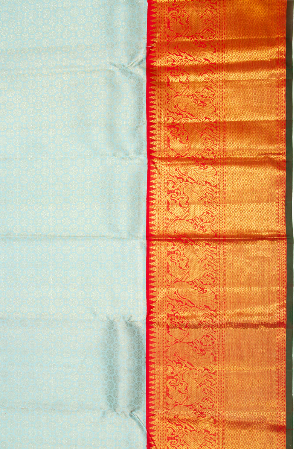 Kanchipuram Silk Brocade Sky Blue Saree