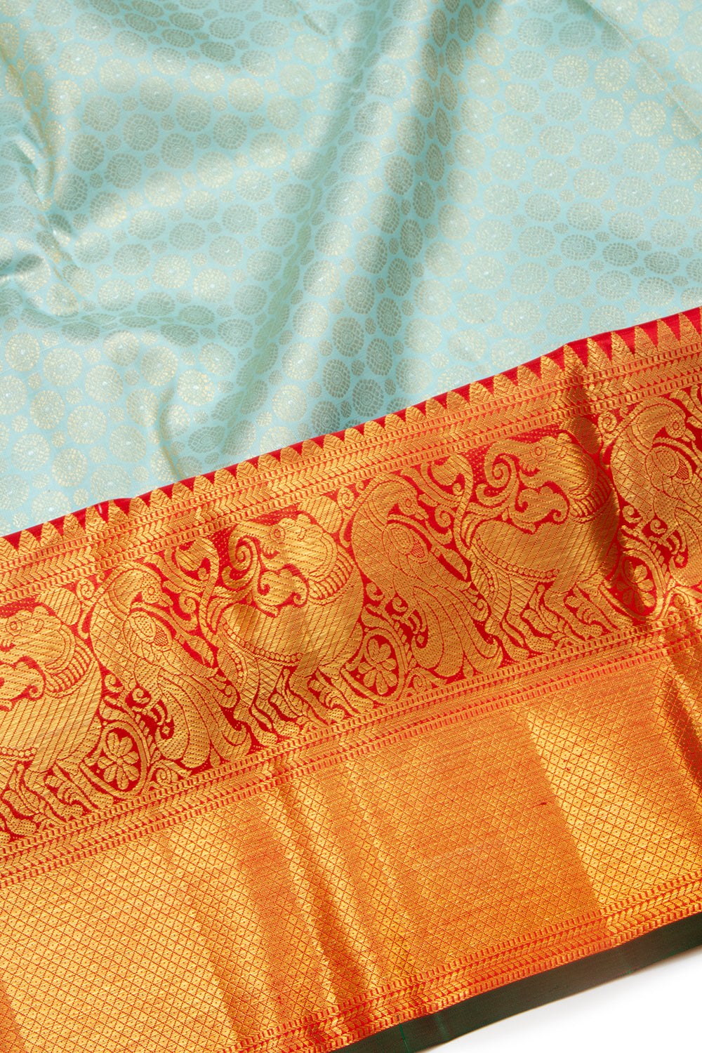 Kanchipuram Silk Brocade Sky Blue Saree