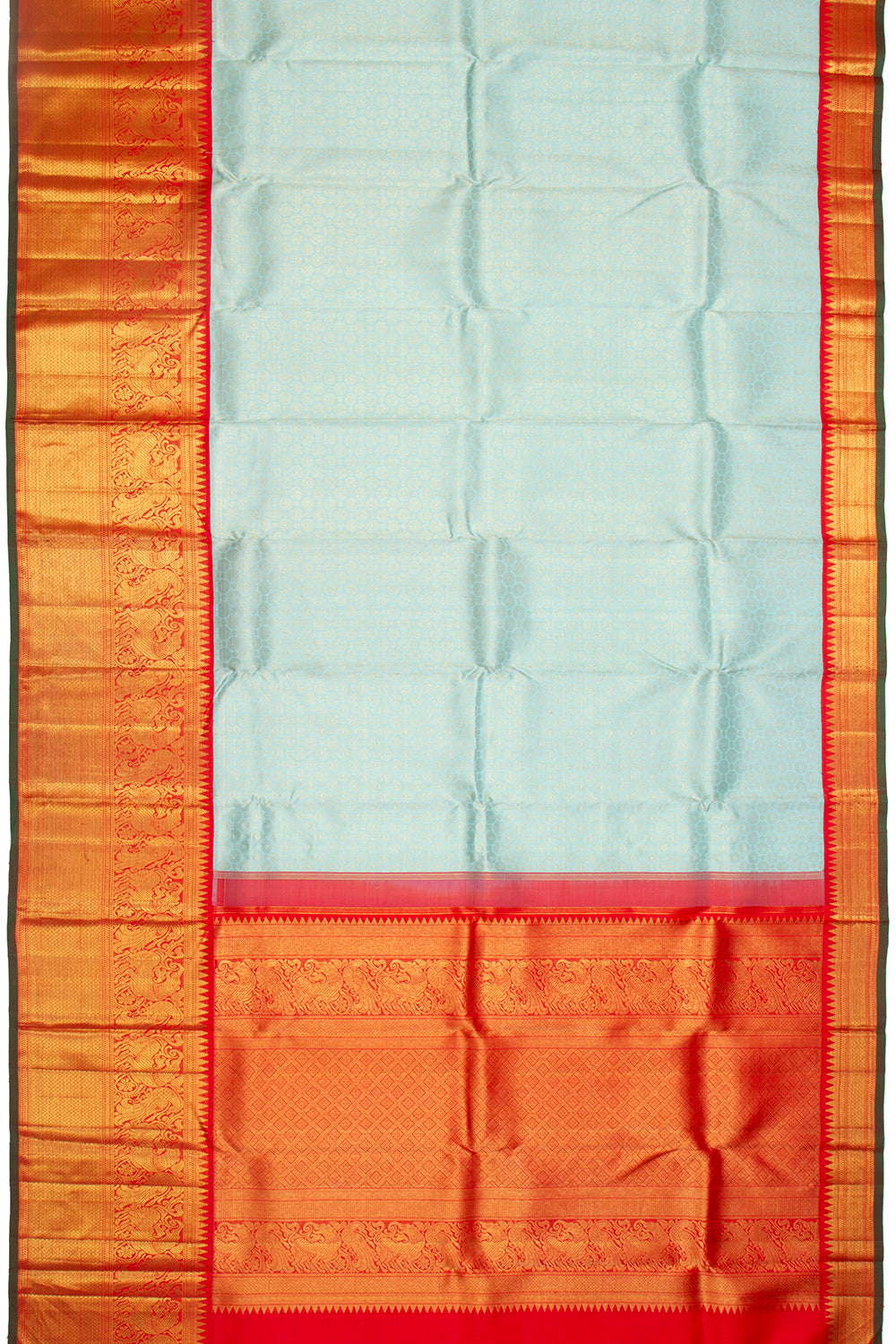Kanchipuram Silk Brocade Sky Blue Saree
