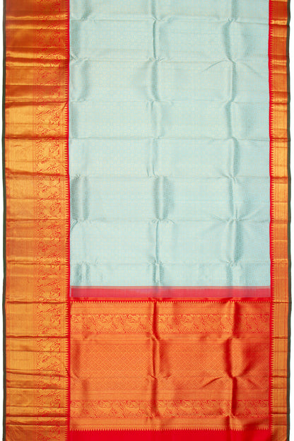 Kanchipuram Silk Brocade Sky Blue Saree
