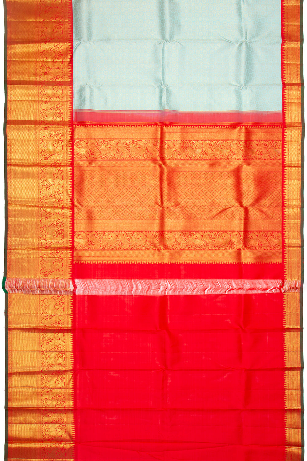 Kanchipuram Silk Brocade Sky Blue Saree