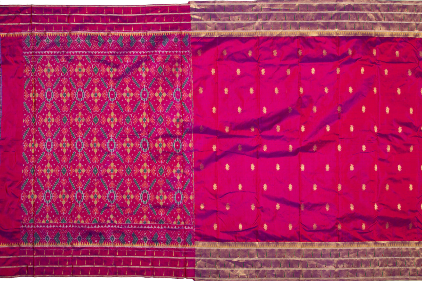 Kanchipuram Silk Butta Pink Saree With Paithani Muniya Border