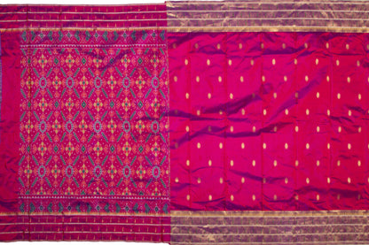 Kanchipuram Silk Butta Pink Saree With Paithani Muniya Border