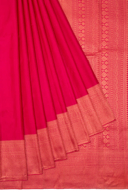 Kanchipuram Silk Plain Pink Saree