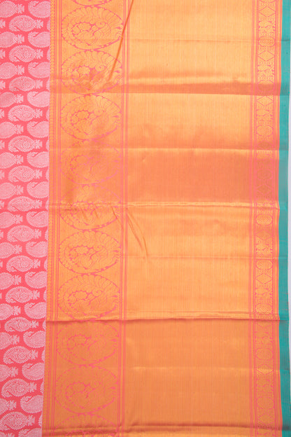 Kanchipuram Silk Brocade Pink Saree
