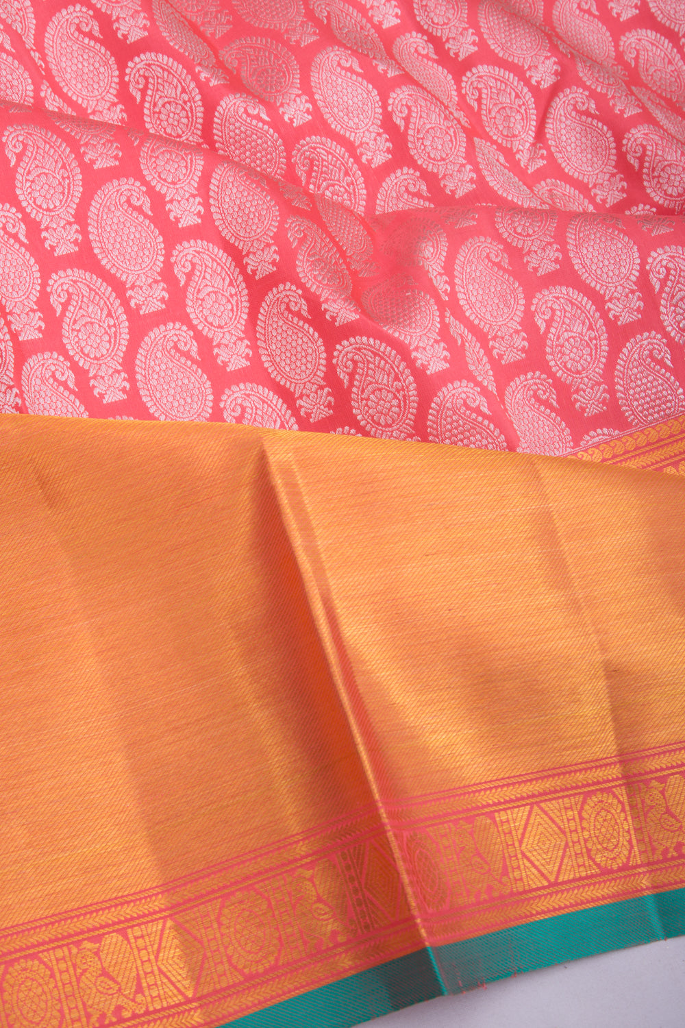 Kanchipuram Silk Brocade Pink Saree