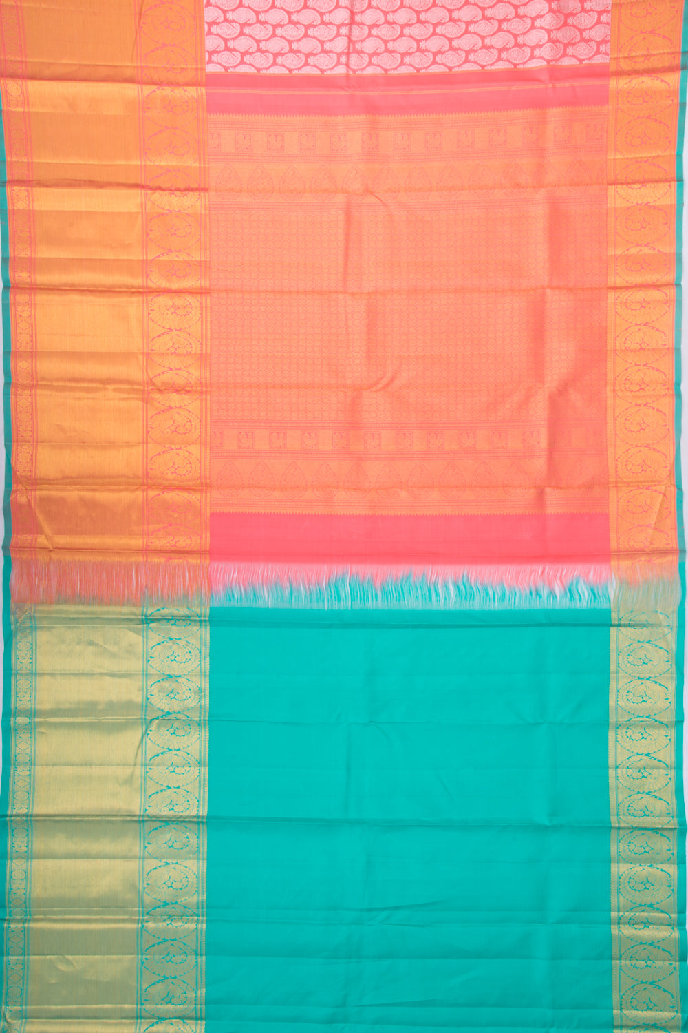 Kanchipuram Silk Brocade Pink Saree