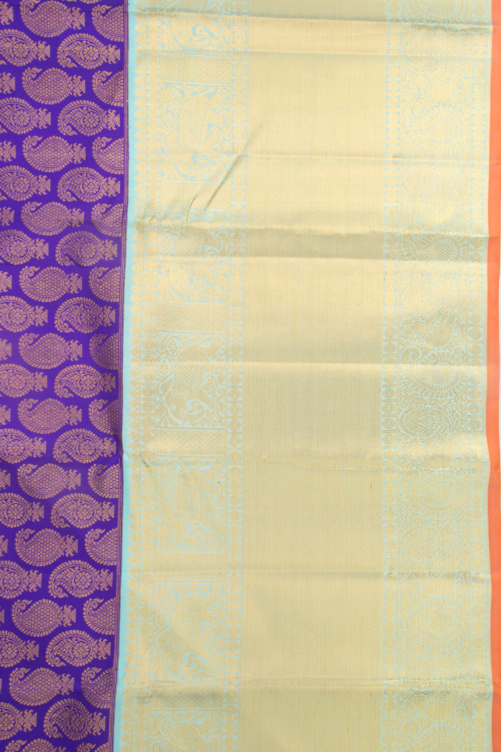 Kanchipuram Silk Brocade Blue Saree