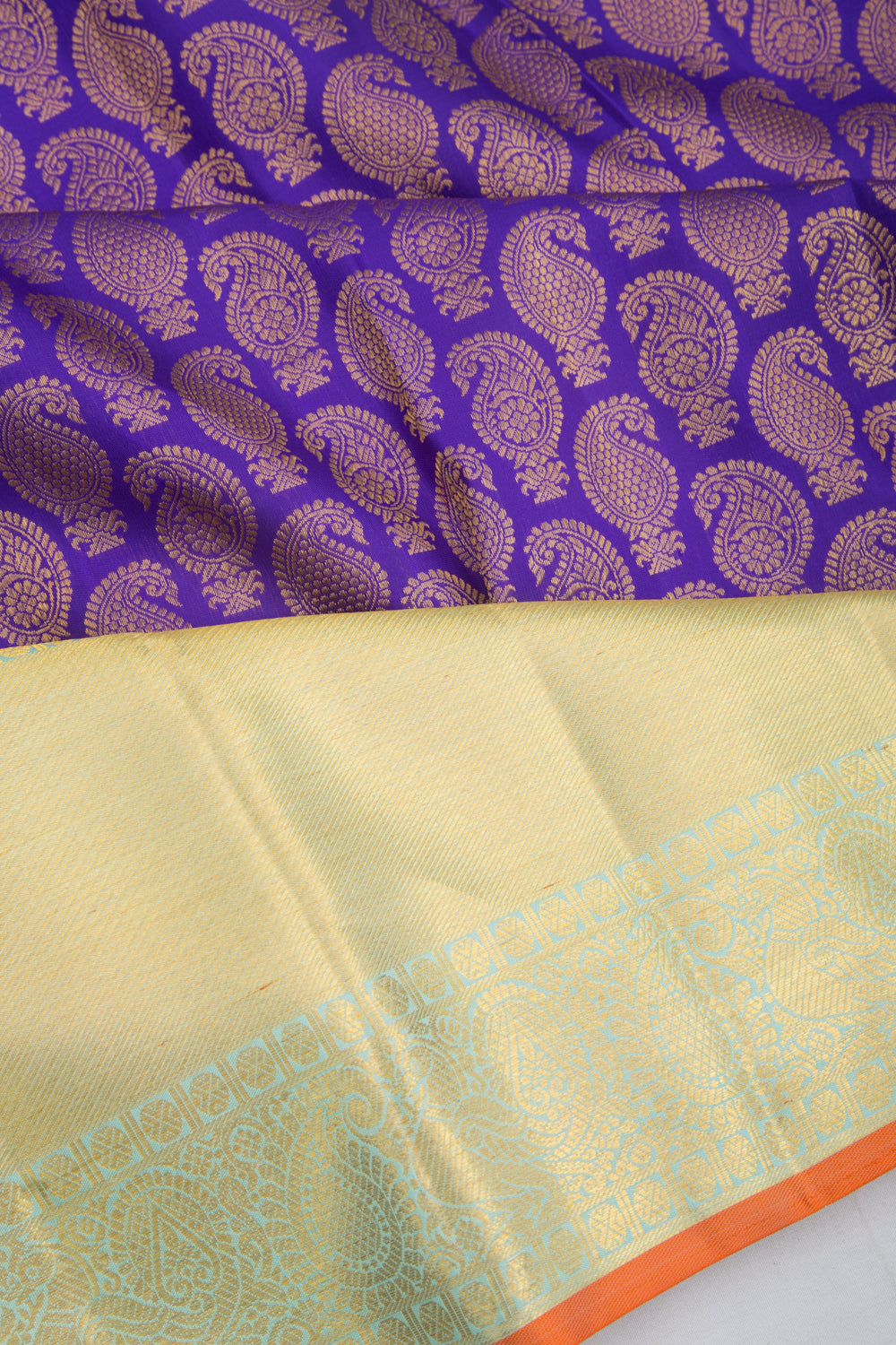 Kanchipuram Silk Brocade Blue Saree