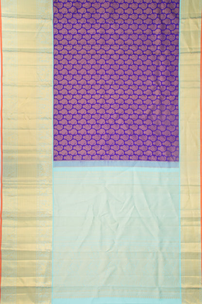 Kanchipuram Silk Brocade Blue Saree