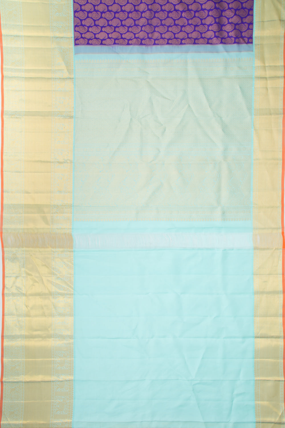 Kanchipuram Silk Brocade Blue Saree