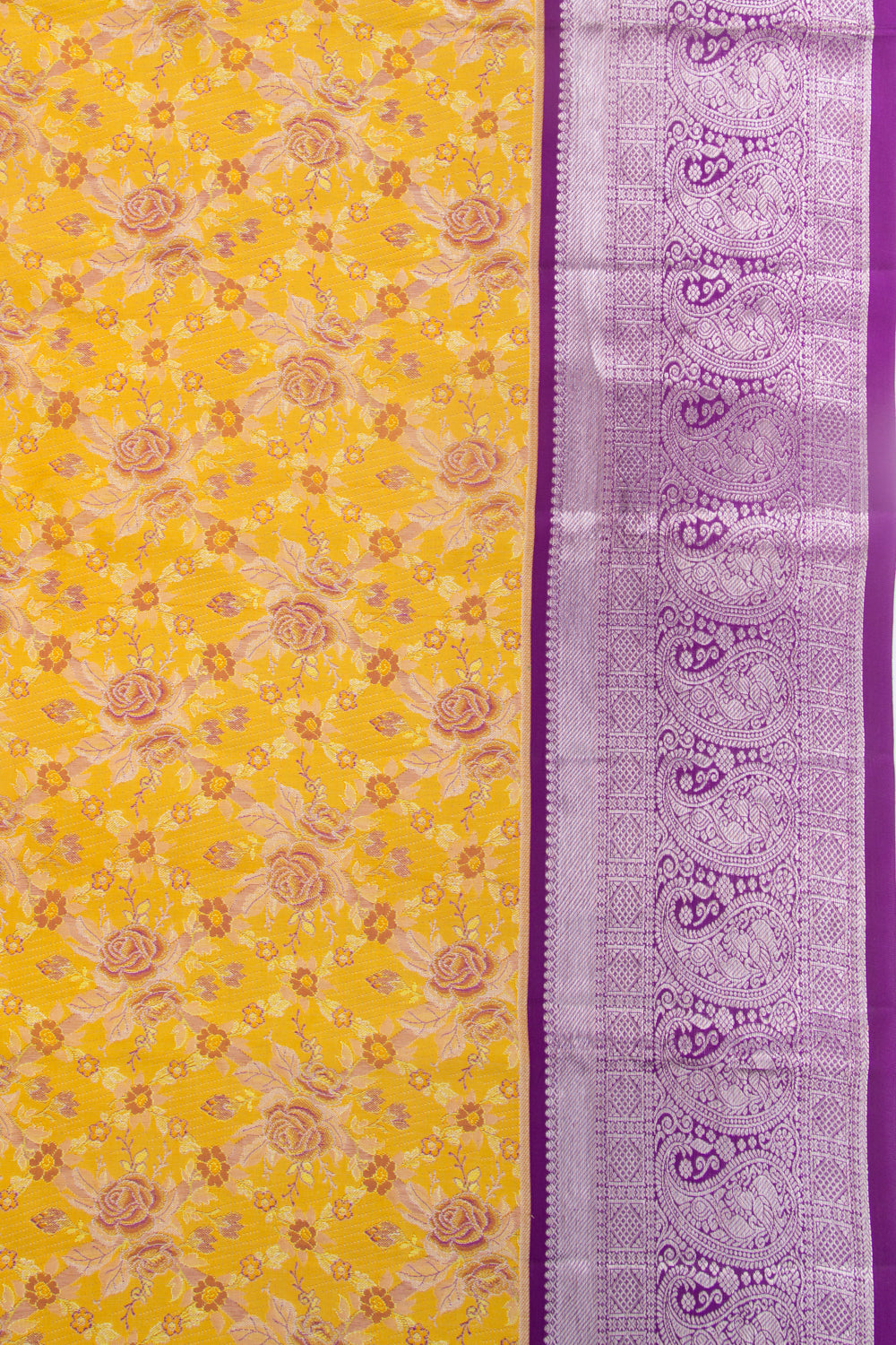 Taranga Kanchi Silk Brocade Yellow Saree