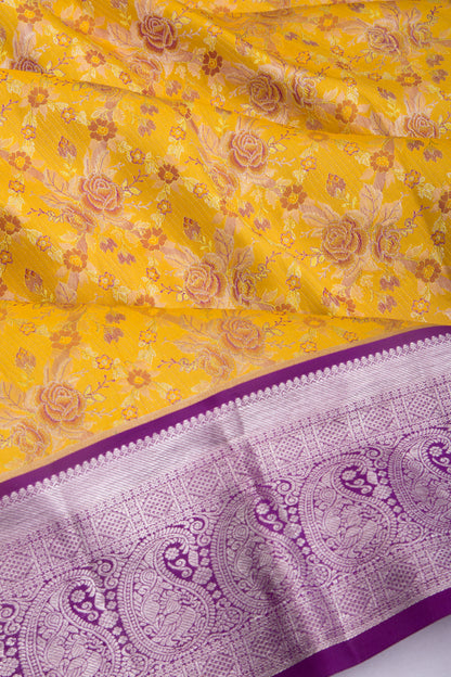 Taranga Kanchi Silk Brocade Yellow Saree