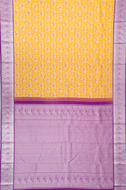 Taranga Kanchi Silk Brocade Yellow Saree
