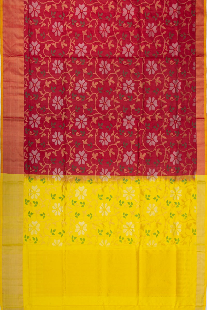 Uppada Silk Jamdani Brown Saree