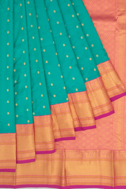 Kanchipuram Silk Butta Sea Green Saree