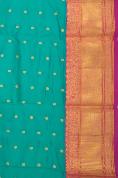 Kanchipuram Silk Butta Sea Green Saree