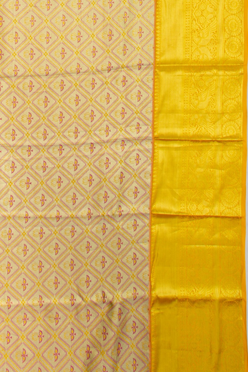 Taranga Kanchi Silk Tissue Brocade Gold Saree