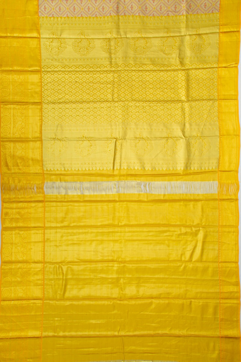 Taranga Kanchi Silk Tissue Brocade Gold Saree